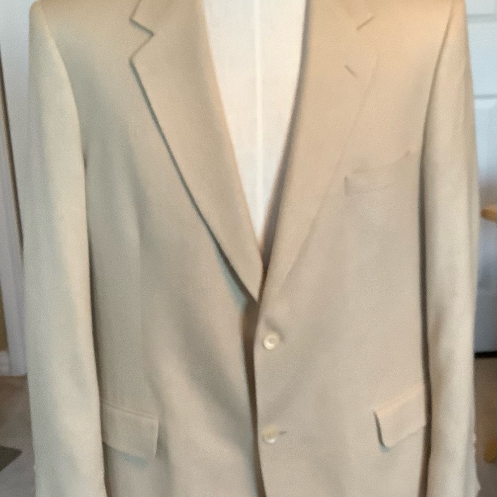 Round Tree Yorke Beige Wool Silk Jacket Blazer Sz 44